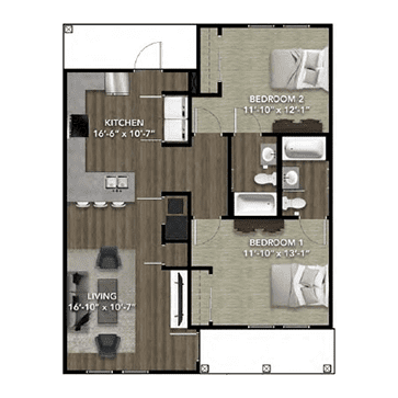 2-bedroom flat