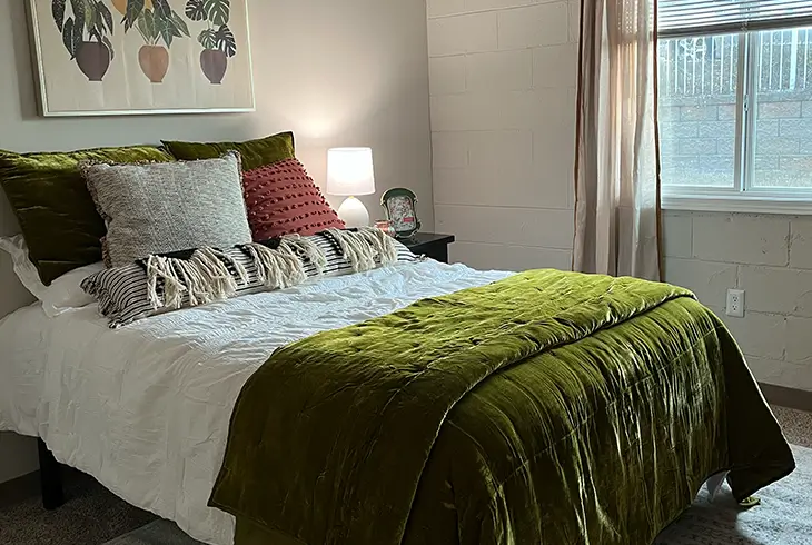 furnished apartment bedroom
